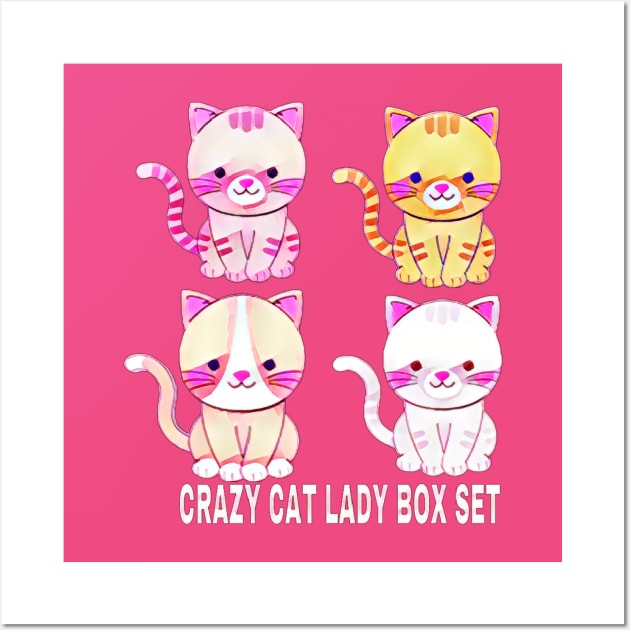 Crazy Cat Lady Box Set Wall Art by Black Cat Alley